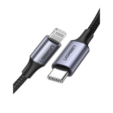 [6957303867592] UGreen MFI 3A USB-C to Lightning Braided Cable - 1M